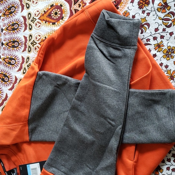 NIKE Sportswear ORANGE/GREY Sideline Crew Neck Sweatshirt. SZ.M NWT - Picture 5 of 7